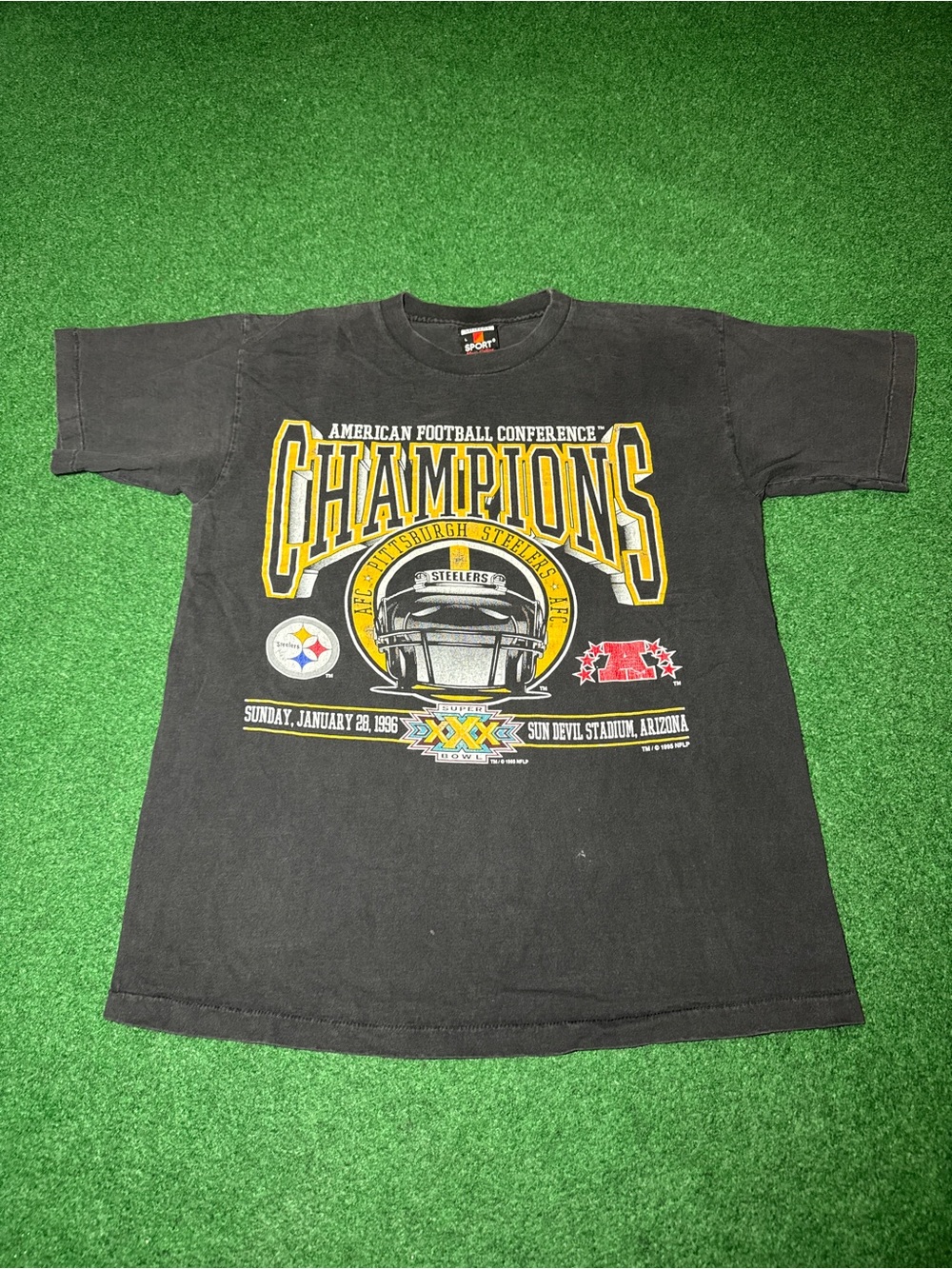 Steelers Vintage T Shirt Large Signal Sports NFL 90s Football Single Stitch